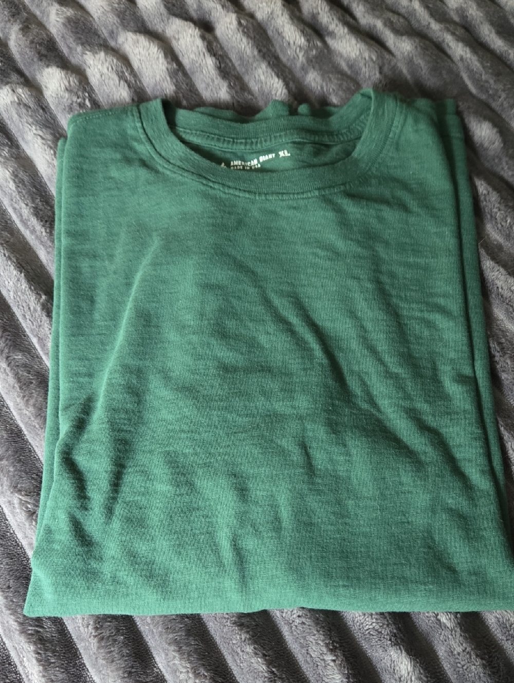 American Giant Dark Green Crewneck Long Sleeve Tee